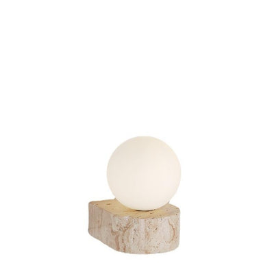 Traditional Japanese Travertine Glass Ball 1-Light Wall Sconce Lamp For Bedside