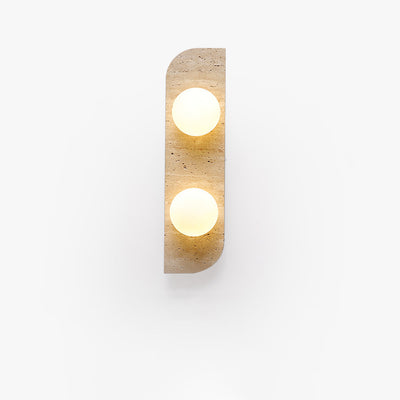 Contemporary Nordic Travertine Glass Strip Ball 1/2/3 Light Wall Sconce Lamp For Hallway
