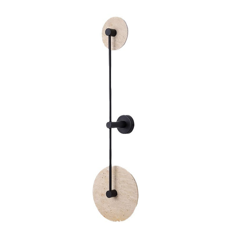 Applique murale LED ronde longue en fer travertin minimaliste moderne pour couloir 