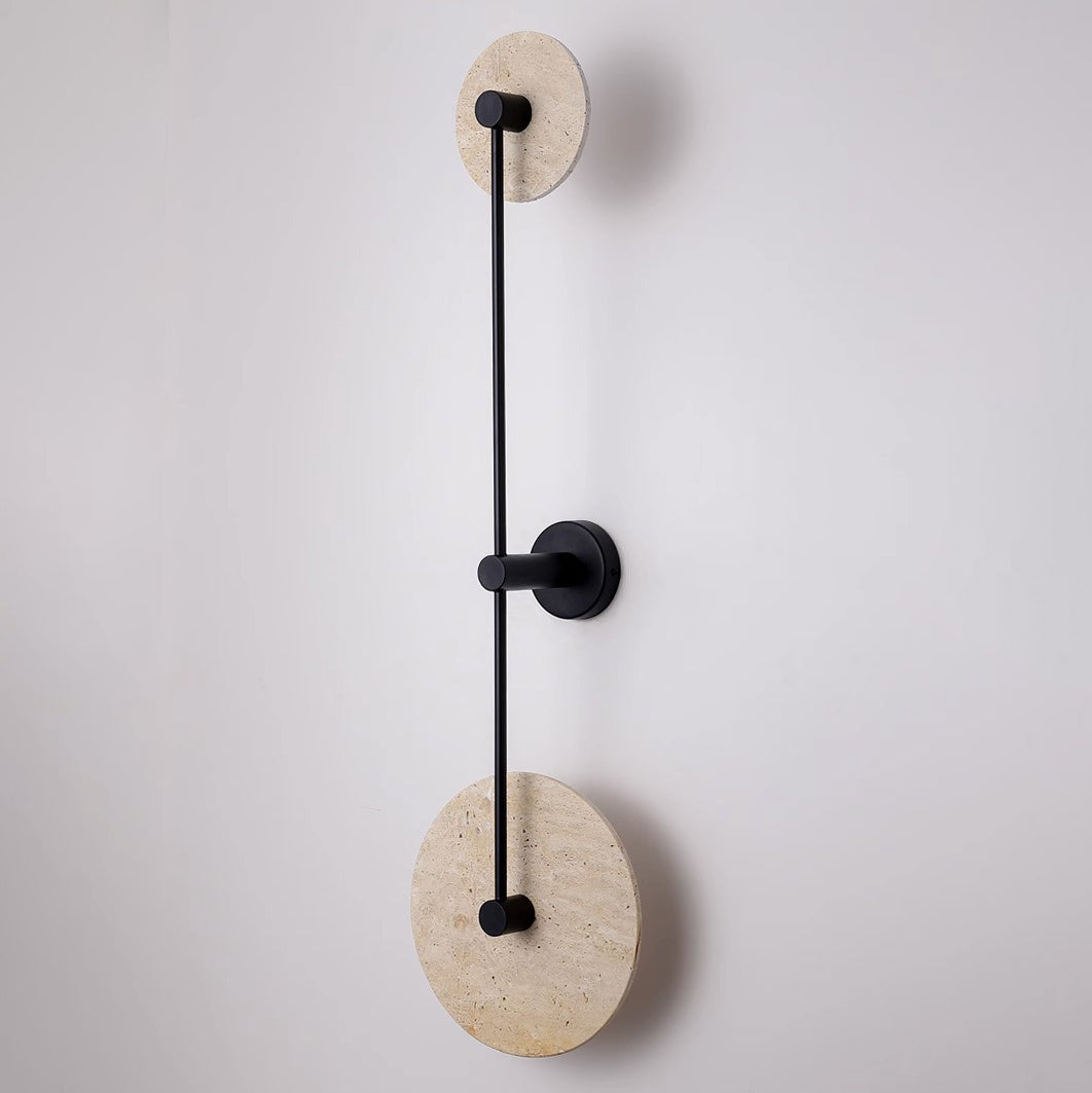 Applique murale LED ronde longue en fer travertin minimaliste moderne pour couloir 