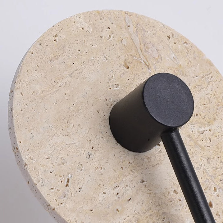 Applique murale LED ronde longue en fer travertin minimaliste moderne pour couloir 