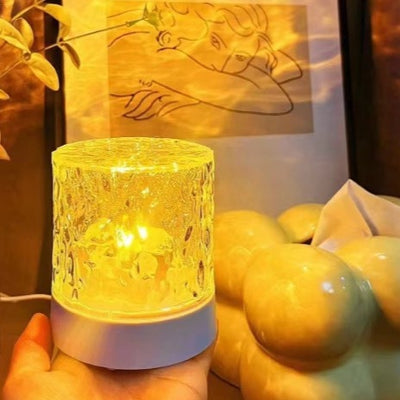 現代的なクリエイティブUSB充電式アクリルシリンダーリップルLEDテーブルランプナイトライトベッドルーム用 