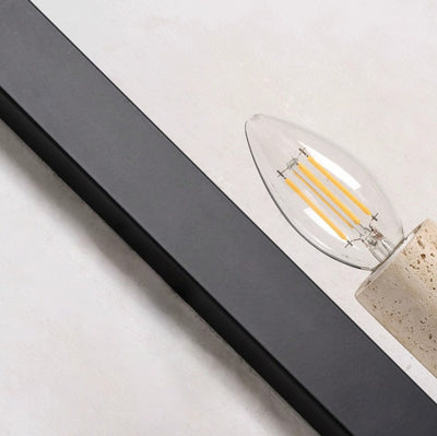 Aplique de pared de 1 luz con soporte de vela de hierro travertino retro contemporáneo curvado para pasillo 