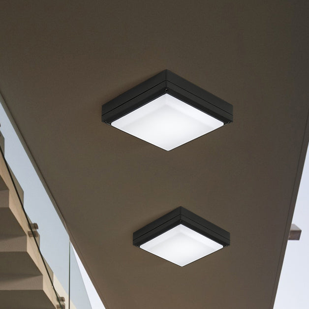 Modern Simplicity Waterproof Aluminum Acrylic Square Line LED Outdoor Flush Mount Ceiling Light For Outdoor Patio