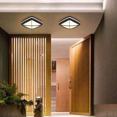 Lumière de plafond LED carrée en aluminium acrylique étanche à la simplicité moderne pour patio extérieur 