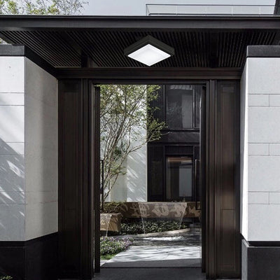Lumière de plafond LED carrée en aluminium acrylique étanche à la simplicité moderne pour patio extérieur 