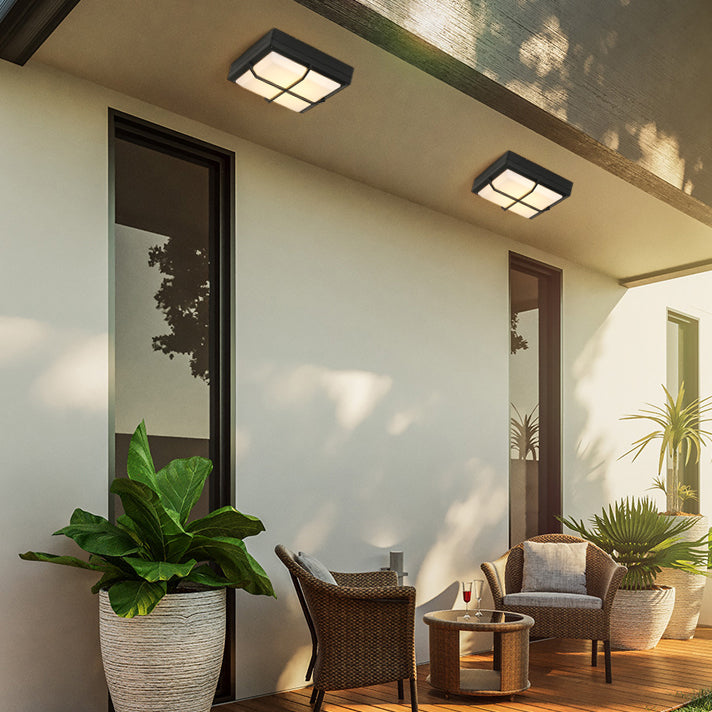 Luz de techo empotrada LED de línea cuadrada de aluminio acrílico impermeable de simplicidad moderna para patio exterior 