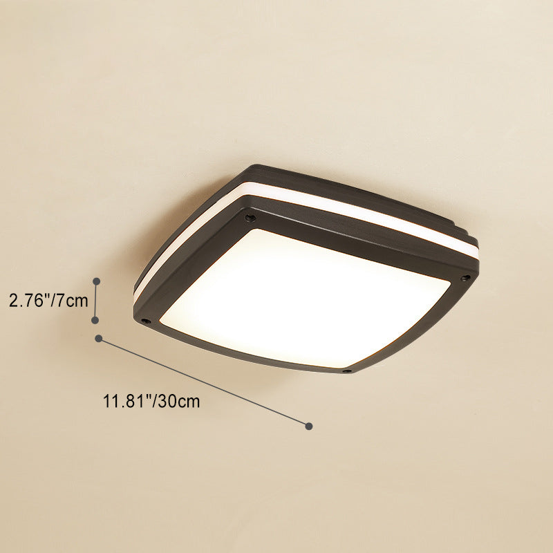 Lumière de plafond LED carrée en aluminium acrylique étanche à la simplicité moderne pour patio extérieur 
