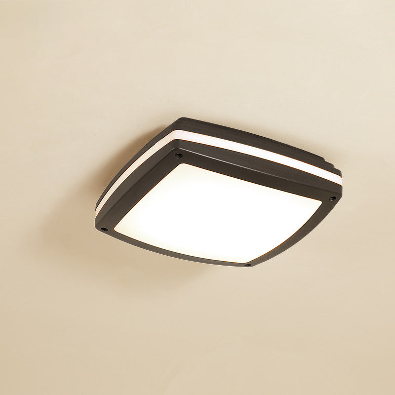 Lumière de plafond LED carrée en aluminium acrylique étanche à la simplicité moderne pour patio extérieur 