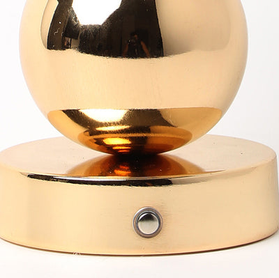 Modern Luxury Rechargeable Iron Crystal Glass Ball Column LED Table Lamp For Bedroom