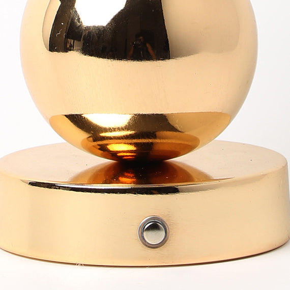 Modern Luxury Rechargeable Iron Crystal Glass Ball Column LED Table Lamp For Bedroom