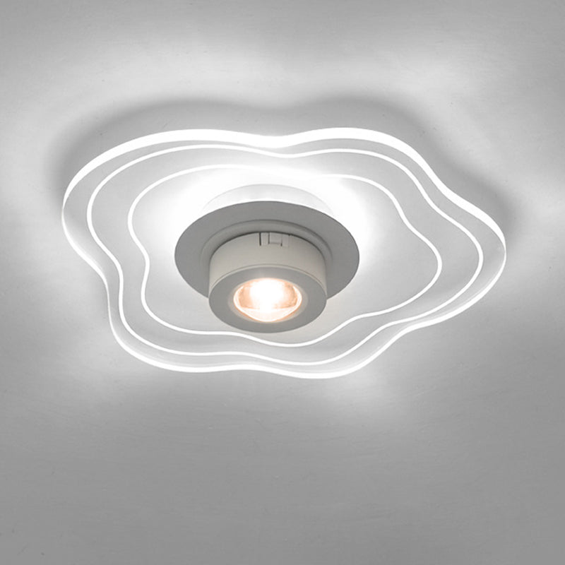 Plafonnier LED moderne en fer nordique contemporain en aluminium acrylique nuage de fleurs coucher de soleil pour couloir 