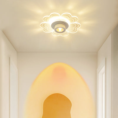Plafonnier LED moderne en fer nordique contemporain en aluminium acrylique nuage de fleurs coucher de soleil pour couloir 
