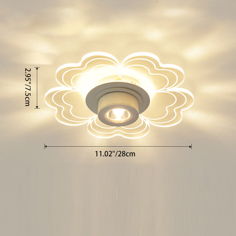 Plafonnier LED moderne en fer nordique contemporain en aluminium acrylique nuage de fleurs coucher de soleil pour couloir 