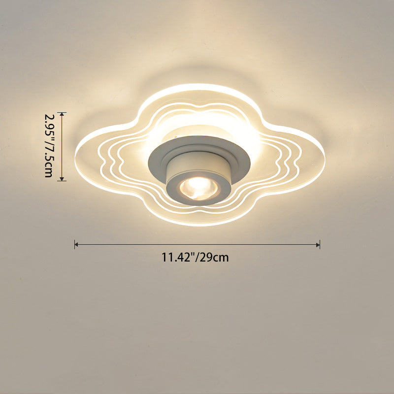 Plafonnier LED moderne en fer nordique contemporain en aluminium acrylique nuage de fleurs coucher de soleil pour couloir 