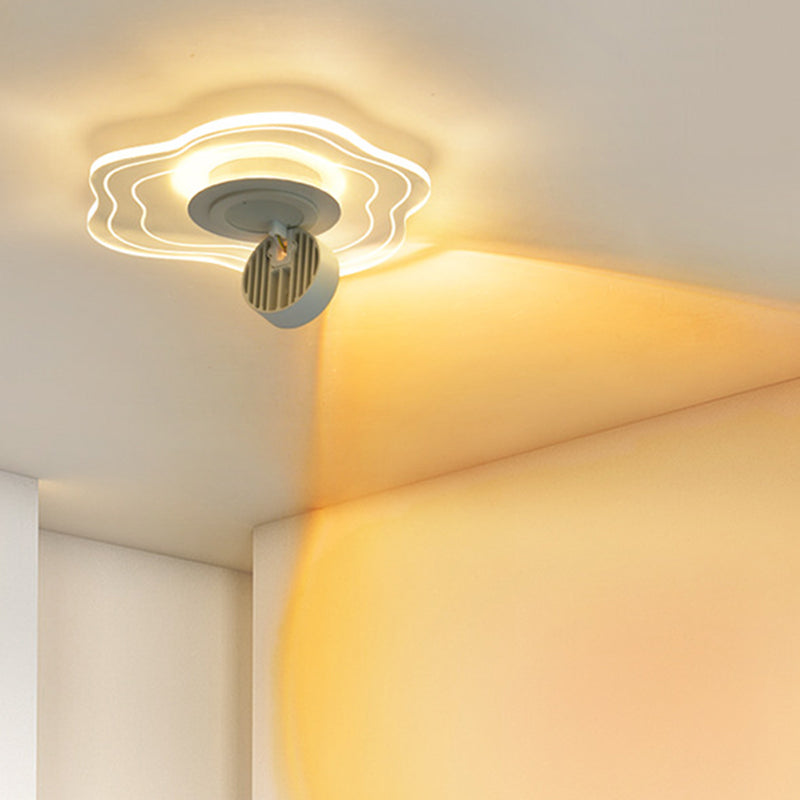 Plafonnier LED moderne en fer nordique contemporain en aluminium acrylique nuage de fleurs coucher de soleil pour couloir 