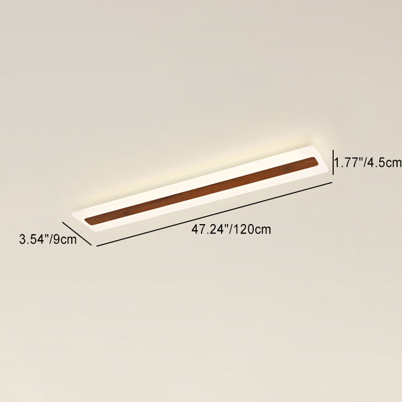 Plafonnier LED rectangulaire minimaliste moderne en fer et acrylique pour couloir 