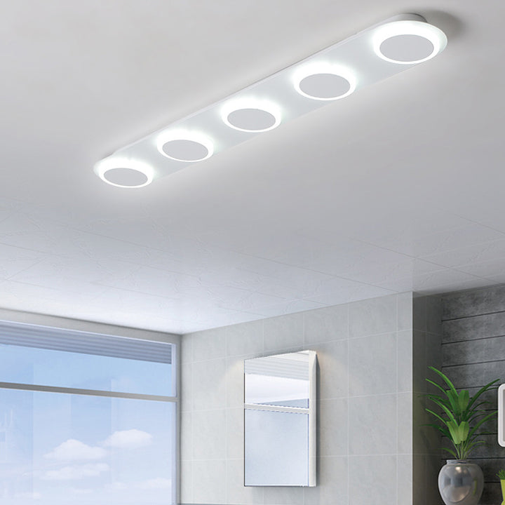 Modern Simplicity Iron Acrylic Square Round Strip LED Semi-Flush Mount Ceiling Light For Hallway