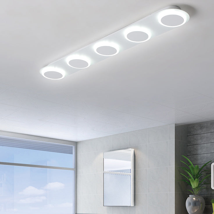 Lumière de plafond semi-encastrée LED moderne en acrylique et fer, bande carrée ronde, pour couloir 