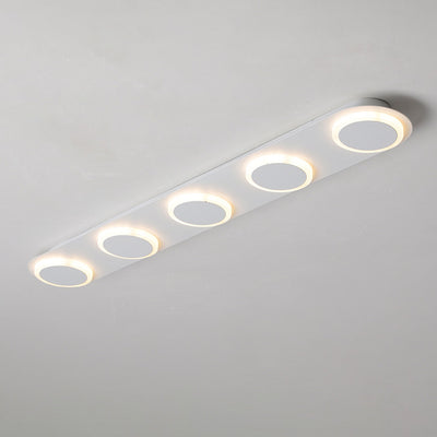 Lumière de plafond semi-encastrée LED moderne en acrylique et fer, bande carrée ronde, pour couloir 