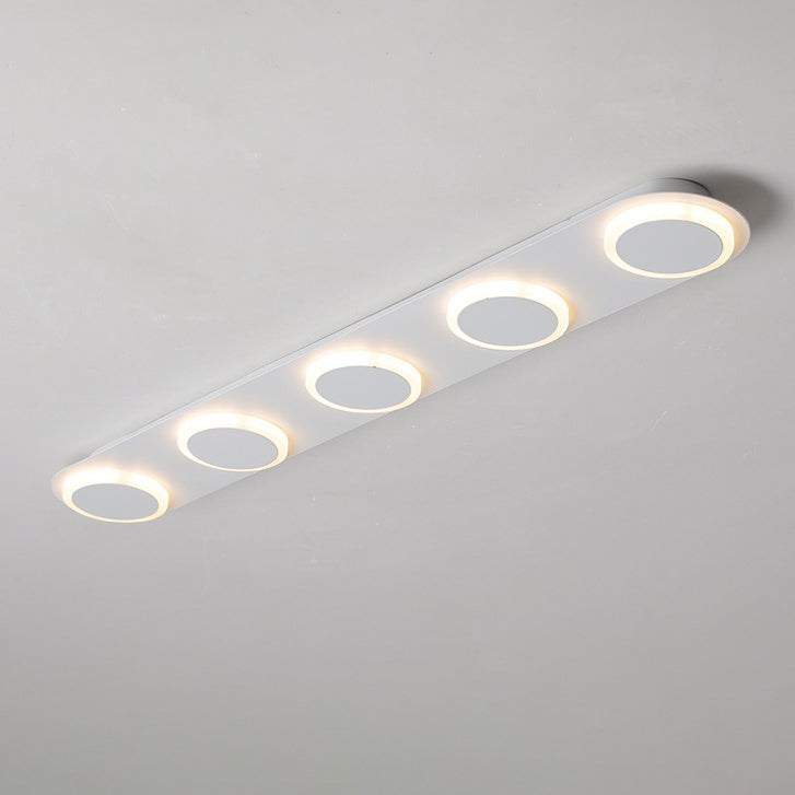 Lumière de plafond semi-encastrée LED moderne en acrylique et fer, bande carrée ronde, pour couloir 