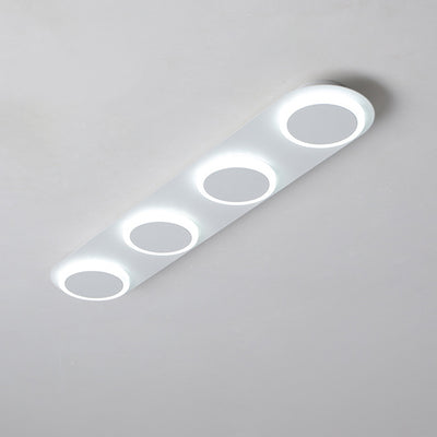 Lumière de plafond semi-encastrée LED moderne en acrylique et fer, bande carrée ronde, pour couloir 