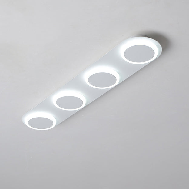 Lumière de plafond semi-encastrée LED moderne en acrylique et fer, bande carrée ronde, pour couloir 