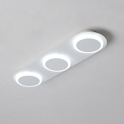 Lumière de plafond semi-encastrée LED moderne en acrylique et fer, bande carrée ronde, pour couloir 