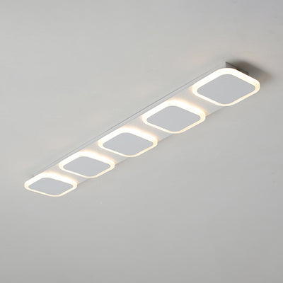 Lumière de plafond semi-encastrée LED moderne en acrylique et fer, bande carrée ronde, pour couloir 
