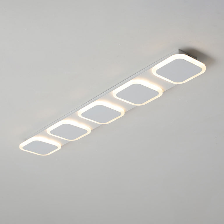 Lumière de plafond semi-encastrée LED moderne en acrylique et fer, bande carrée ronde, pour couloir 