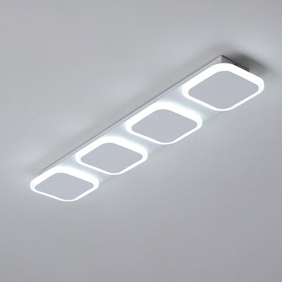 Lumière de plafond semi-encastrée LED moderne en acrylique et fer, bande carrée ronde, pour couloir 