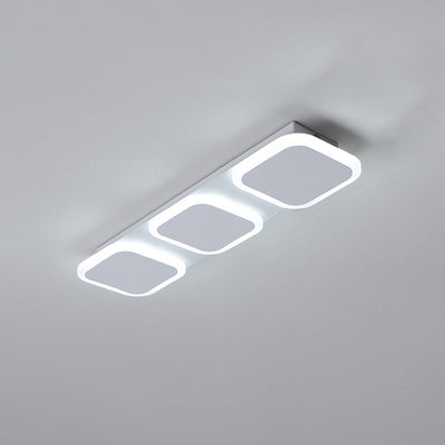 Lumière de plafond semi-encastrée LED moderne en acrylique et fer, bande carrée ronde, pour couloir 