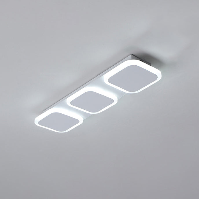 Lumière de plafond semi-encastrée LED moderne en acrylique et fer, bande carrée ronde, pour couloir 