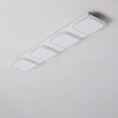 Lumière de plafond semi-encastrée LED moderne en acrylique et fer, bande carrée ronde, pour couloir 