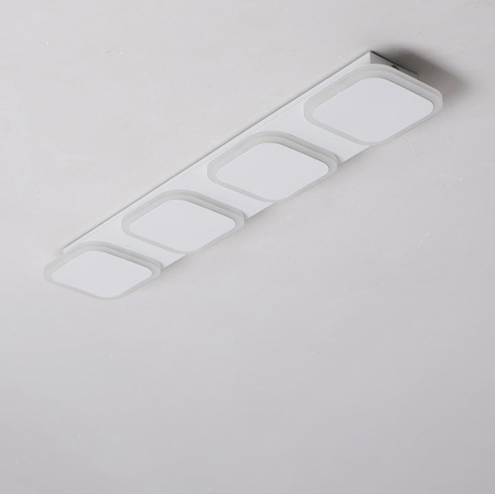 Lumière de plafond semi-encastrée LED moderne en acrylique et fer, bande carrée ronde, pour couloir 