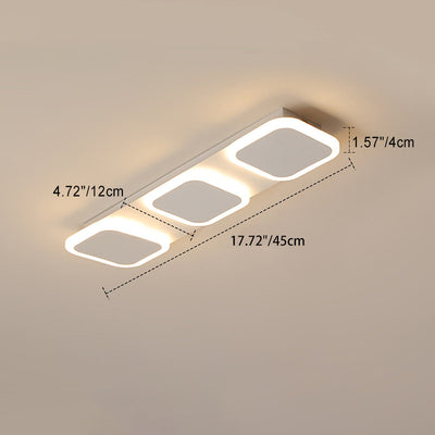 Lumière de plafond semi-encastrée LED moderne en acrylique et fer, bande carrée ronde, pour couloir 