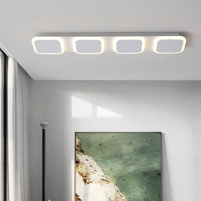 Lumière de plafond semi-encastrée LED moderne en acrylique et fer, bande carrée ronde, pour couloir 