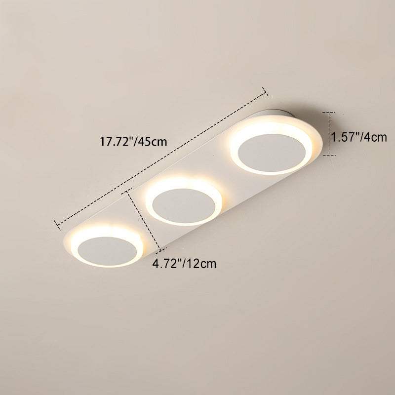 Lumière de plafond semi-encastrée LED moderne en acrylique et fer, bande carrée ronde, pour couloir 