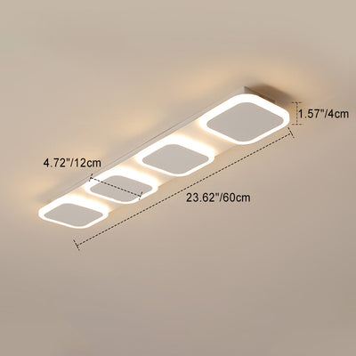 Lumière de plafond semi-encastrée LED moderne en acrylique et fer, bande carrée ronde, pour couloir 