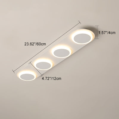 Lumière de plafond semi-encastrée LED moderne en acrylique et fer, bande carrée ronde, pour couloir 