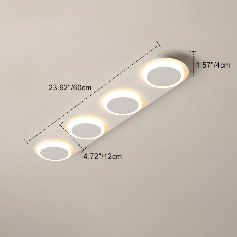 Lumière de plafond semi-encastrée LED moderne en acrylique et fer, bande carrée ronde, pour couloir 