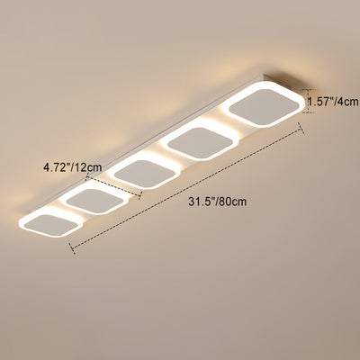 Lumière de plafond semi-encastrée LED moderne en acrylique et fer, bande carrée ronde, pour couloir 