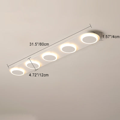Lumière de plafond semi-encastrée LED moderne en acrylique et fer, bande carrée ronde, pour couloir 