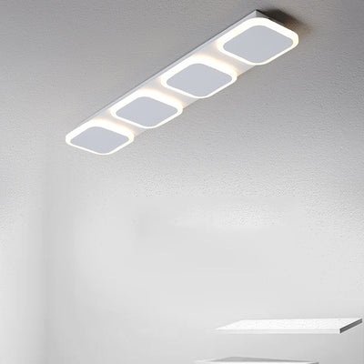 Lumière de plafond semi-encastrée LED moderne en acrylique et fer, bande carrée ronde, pour couloir 
