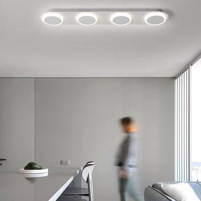 Lumière de plafond semi-encastrée LED moderne en acrylique et fer, bande carrée ronde, pour couloir 