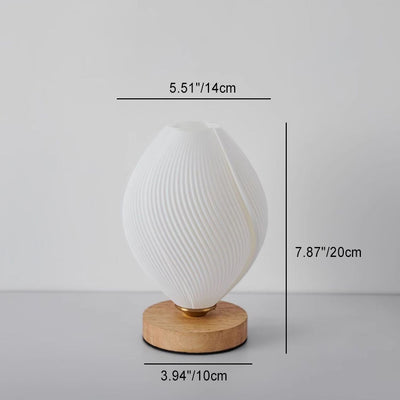 現代的な北欧の木製 PLA ABS バッド チューリップ マンゴー ストライプ 1灯 テーブルランプ ナイトライト ベッドサイド用 