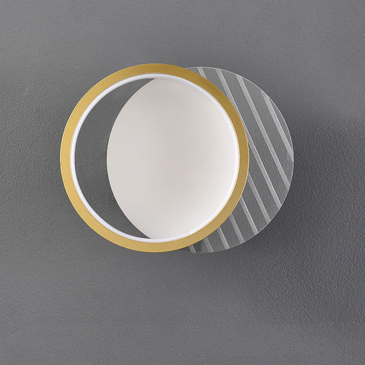 Applique murale LED carrée ronde à rayures en fer acrylique PVC de simplicité moderne pour chevet 