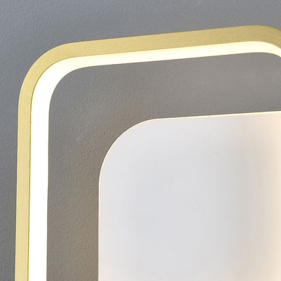 Applique murale LED carrée ronde à rayures en fer acrylique PVC de simplicité moderne pour chevet 