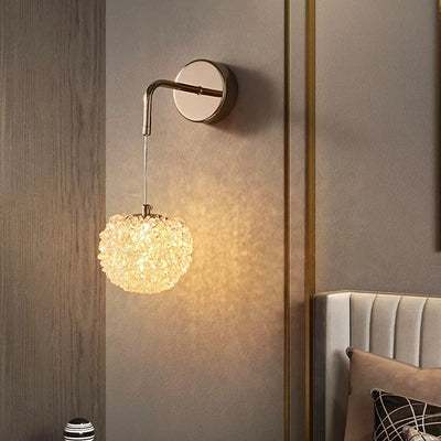 Modern Luxury Hardware Crystal Ball Diamond 1/2 Light Wall Sconce Lamp For Bedside