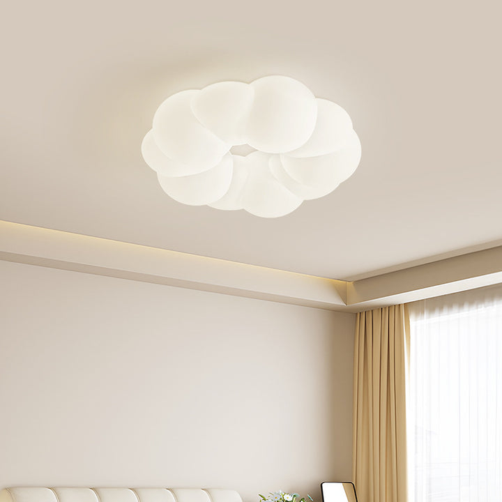 Luz de techo empotrada LED redonda de galleta de nube de hierro francés tradicional para dormitorio 